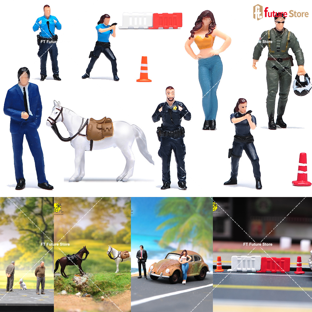Model Kit In Era - Bemalte Miniaturen im Maßstab 1:64, Polizei,