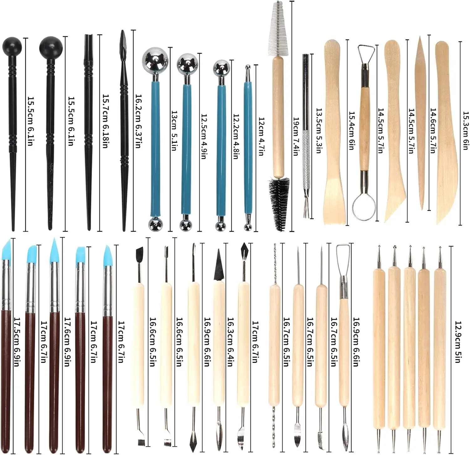 Model Kit Tool Set - 8–61 Teile Töpferwerkzeug-Set – Keramik-Ton-Bild- und